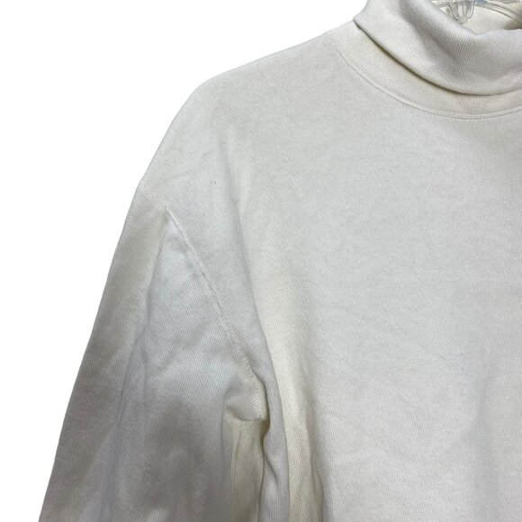 Zara White Turtleneck Sweater Top‎ Loose Fit Long Sleeves Minimalist Medium - Picture 6 of 16